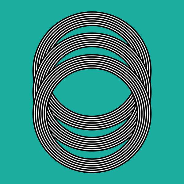 geometric teal artwork