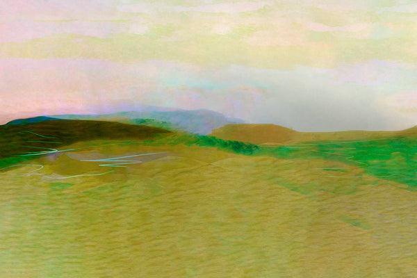 Abstract landscape with green and brown hues