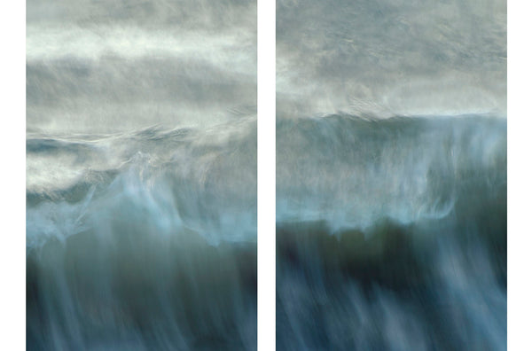 large diptych art of the ocean waves