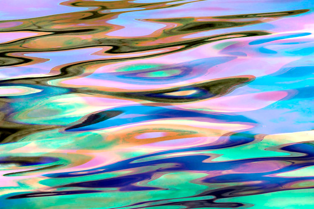 simple wave colourful art prints